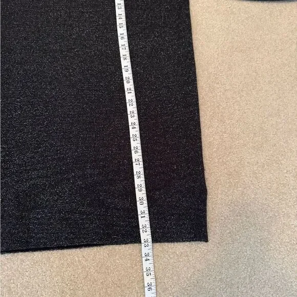 H&M Glitter Evening Black Crew Neck Bishop Sleeve Sweater Dress NWOT Size M - Picture 10 of 12